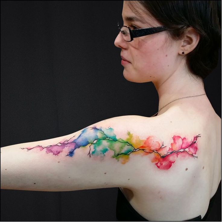 A vibrant color tattoo featuring a detailed design with bright hues and intricate shading, showcasing the artist’s skill and creativity.